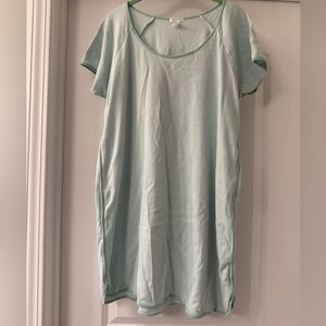 Lake Pajamas Short Sleeve Stripe Nightgown Parisian Green Large